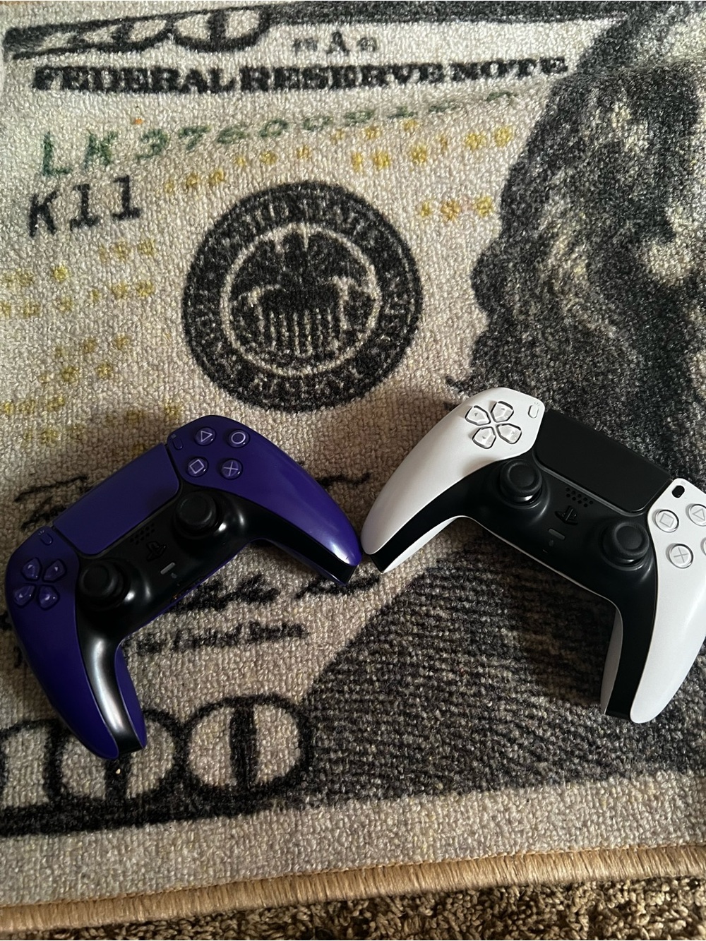Wireless Dual Game Controllers in Purple and White